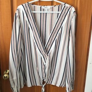 Forever 21 Plus Tie Front Blouse